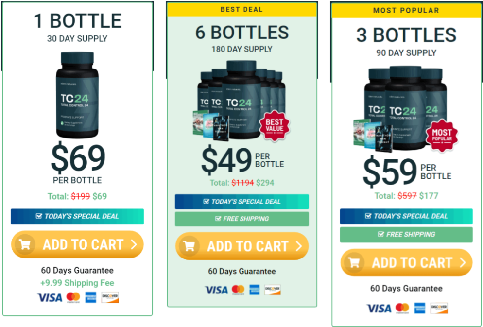 Pricing options showing multiple package sizes with discounted bundle offers