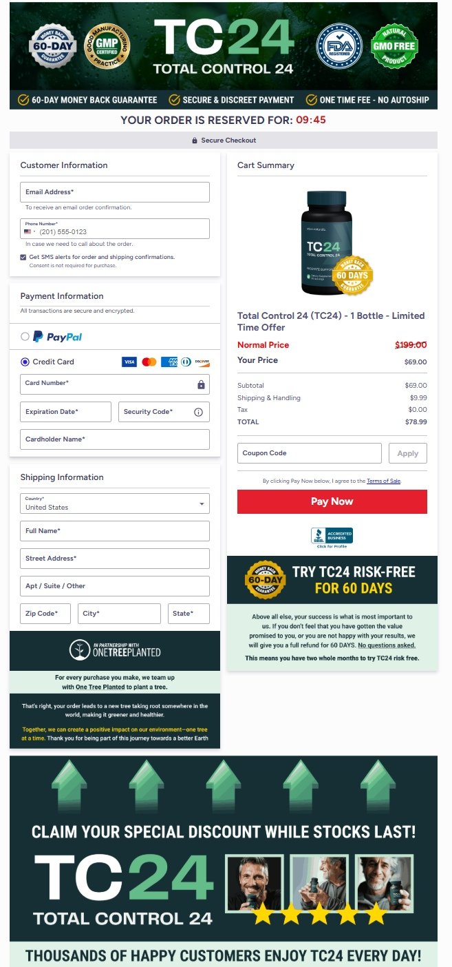 Total Control24 Official Website Secure Order Page